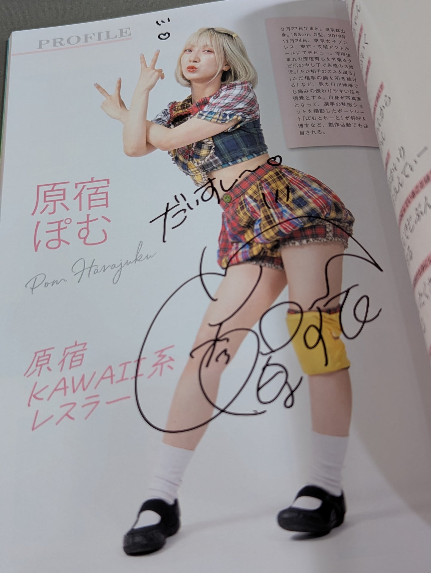【原宿ぽむ 直筆サイン入り】まるっとTJPW!! 東京女子プロレス OFFICIAL “FUN” BOOK 2023