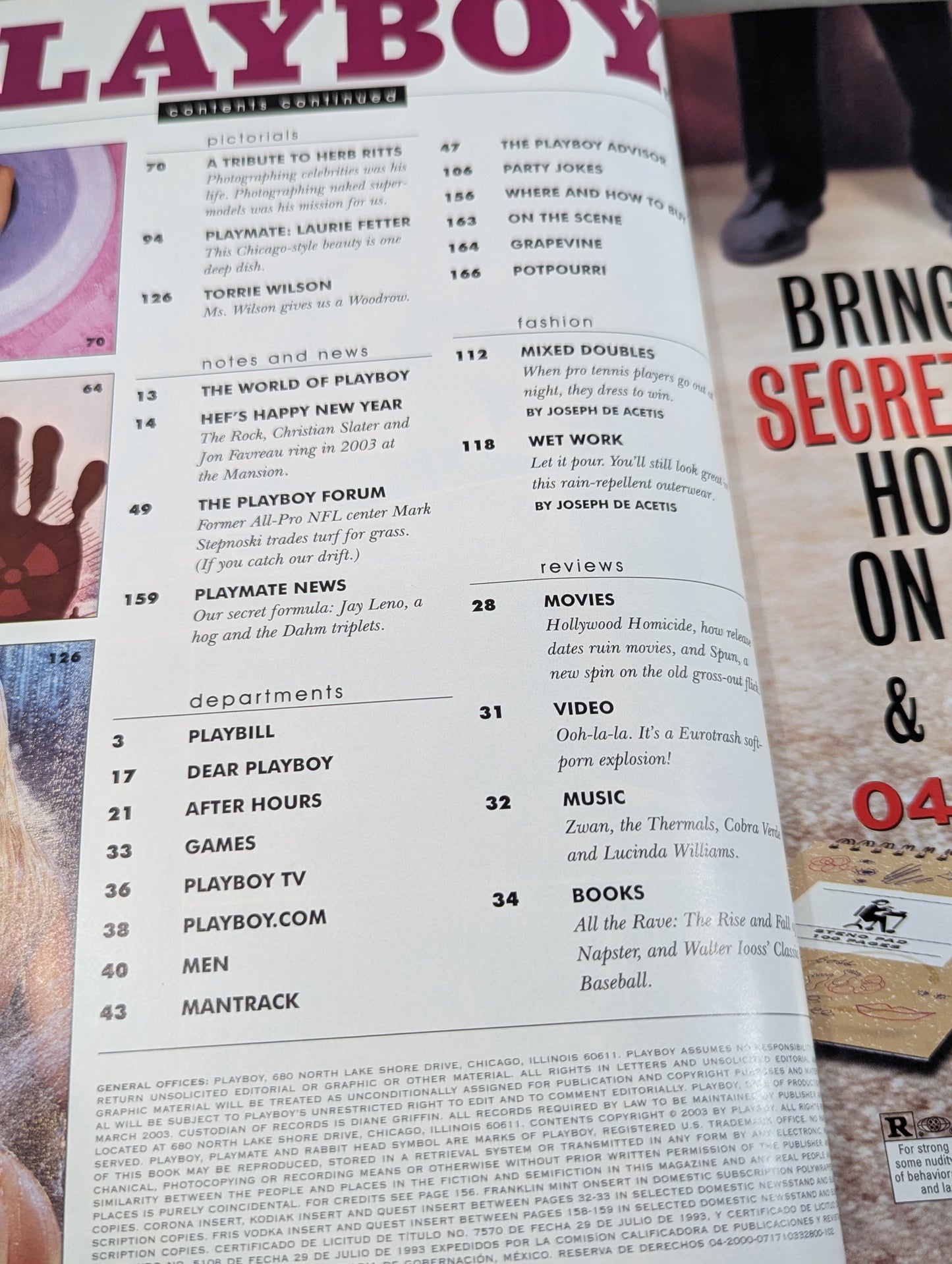 PLAYBOY May 2003 ★WWE Wrestling GODDNESS TORRIE WILSON★