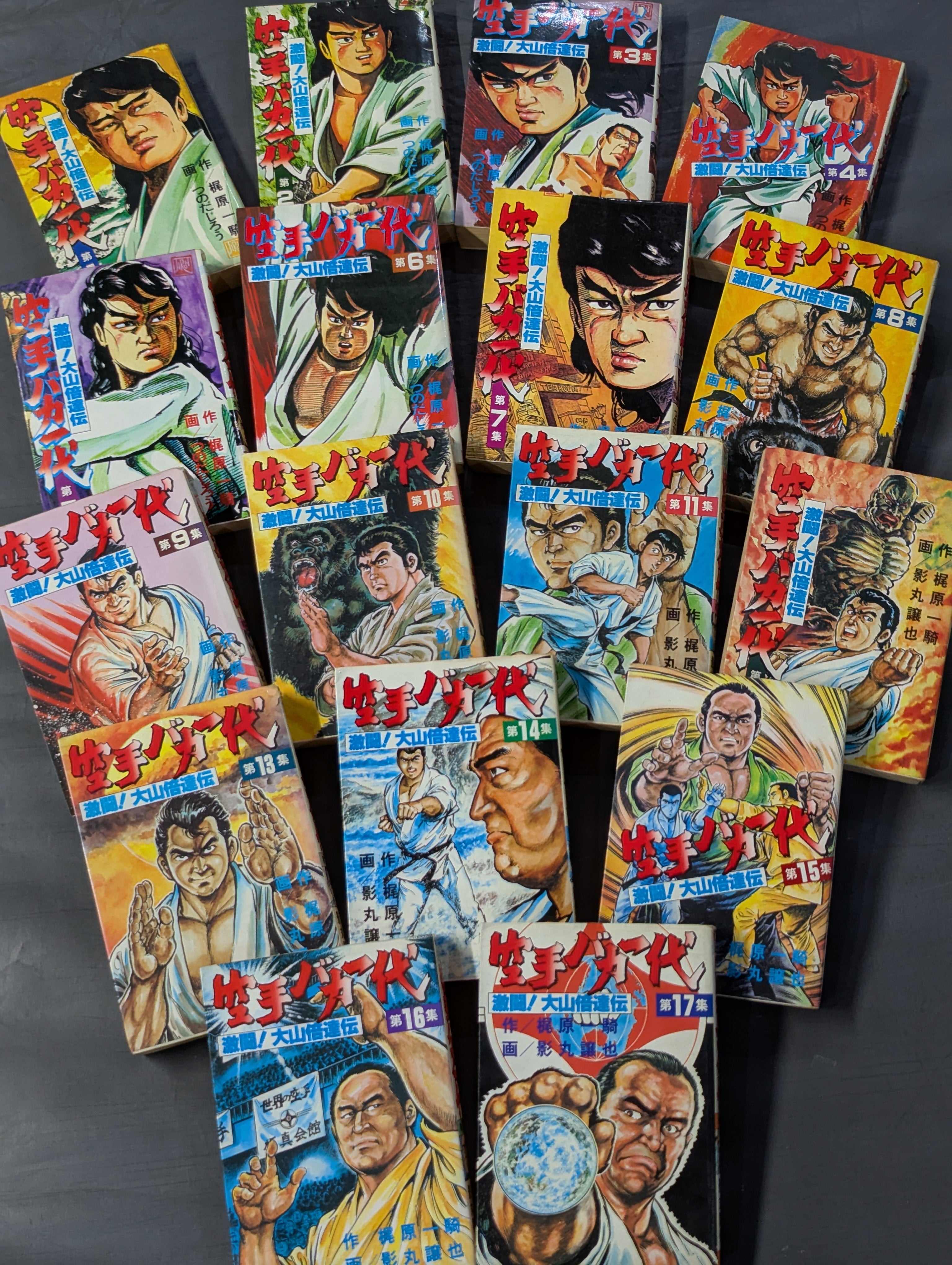 全巻初版 帯付き 空手バカ一代 文庫版 1〜17巻 全巻セット 空手バカ一代 全巻初版 1〜17巻 全巻セット 梶原一騎 つのだじろう
