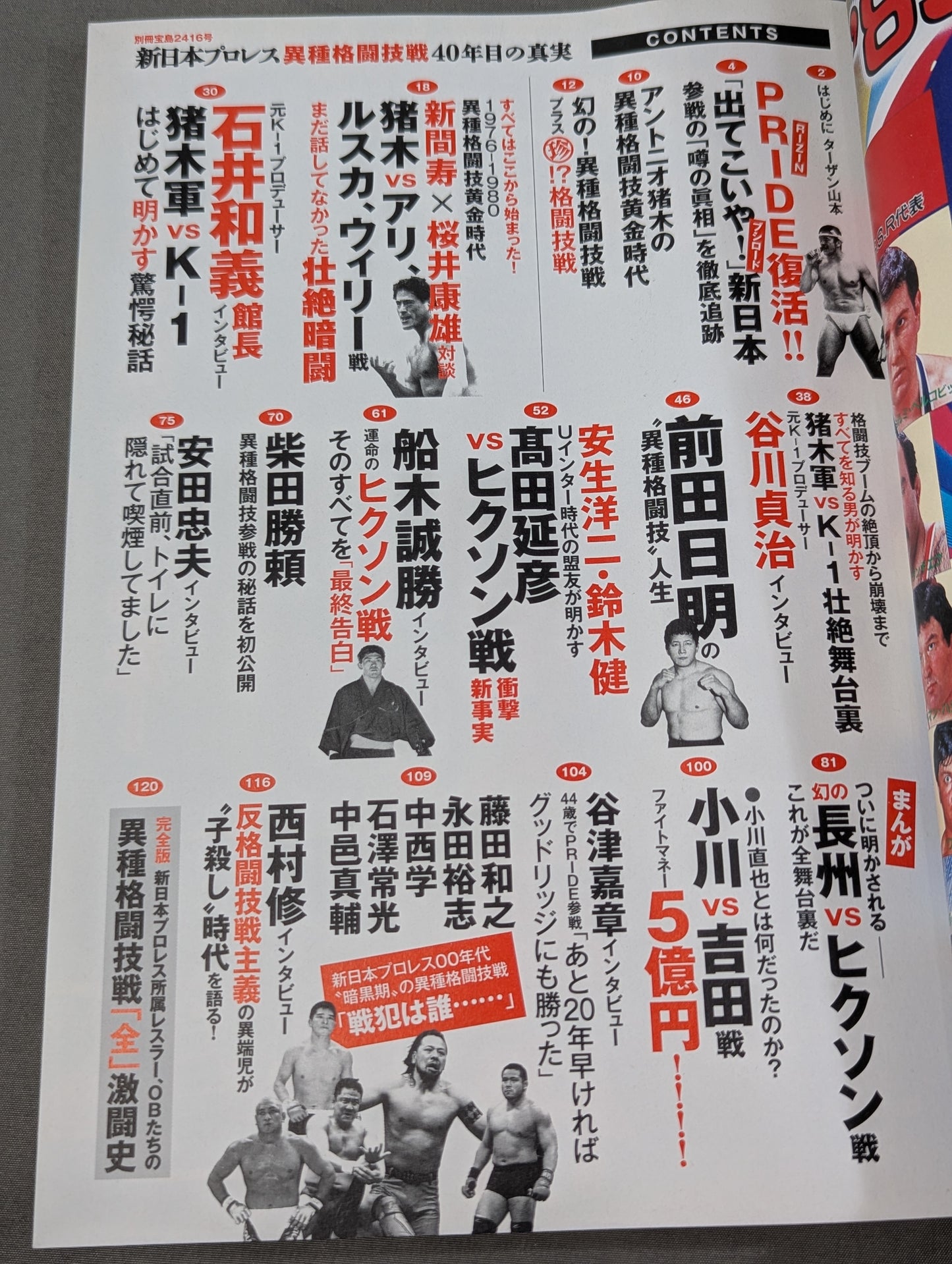 Separate volume Treasure Island 2416 New Japan Pro Wrestling  Mixed Martial Arts Battle 40 Years of Truth Complete coverage from 1976 to 2015