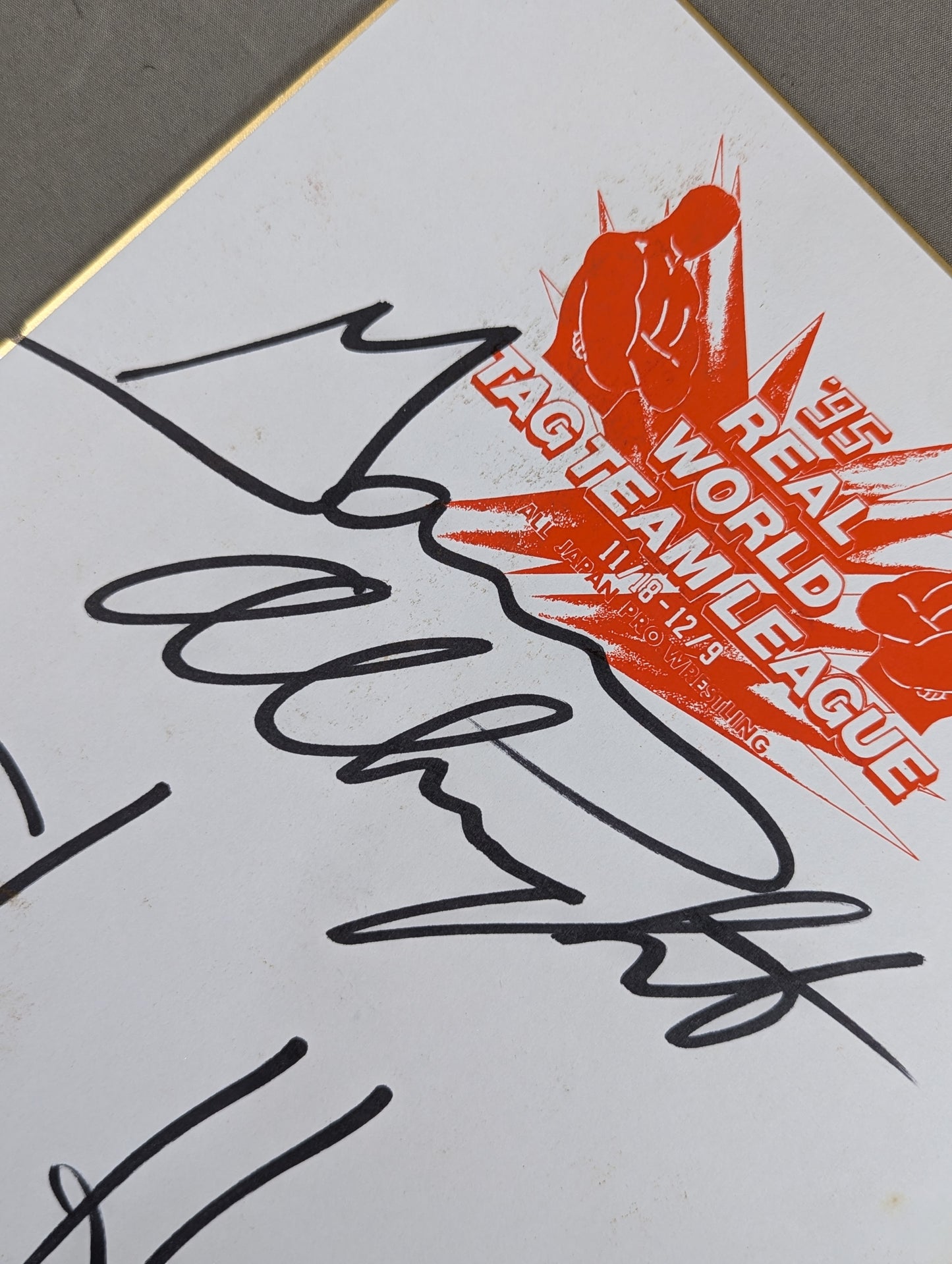 Stan Hansen and Gary Albright  (95 Real World Tag League ) Shikishi ( Autograph board ) )