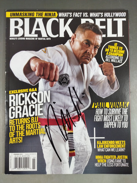 【Rickson Gracie hand signed autograph 】BLACK BELT February/March 2018