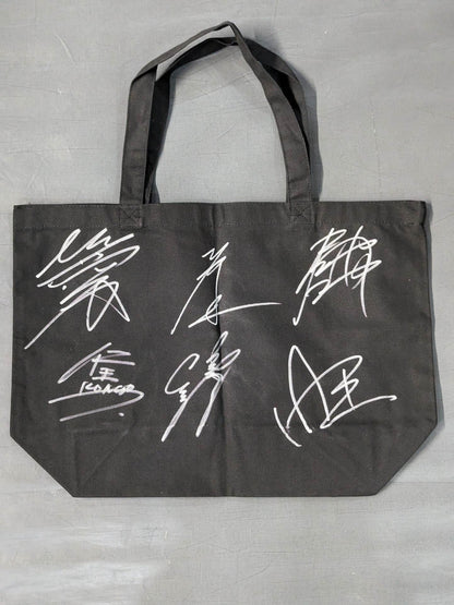 [6 fighters hand signed autograph Kongo "REBELLIOUS SPIRIT (black)" tote bag
