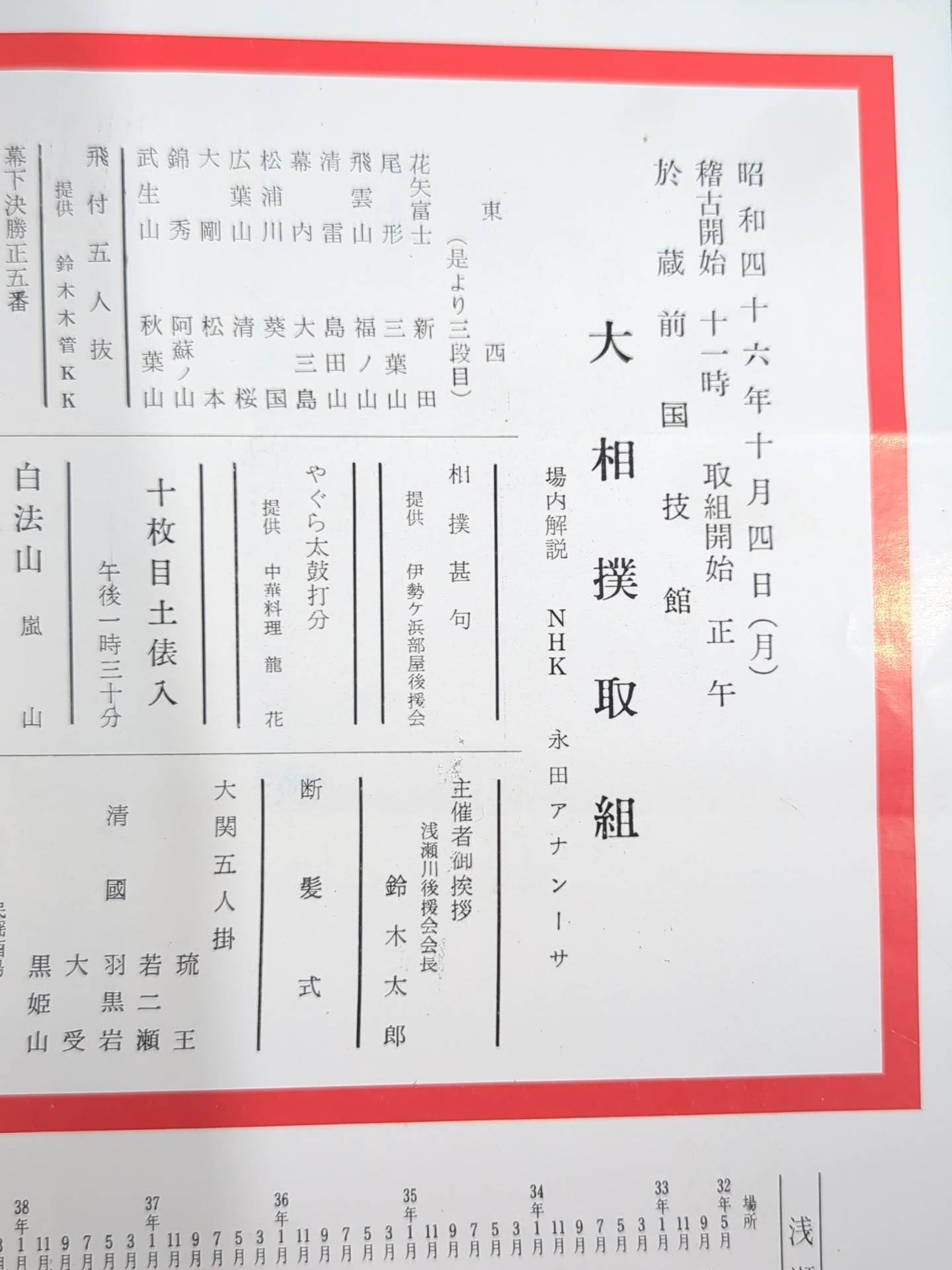早い者勝ち 浅瀬川引退・浦風襲名 披露大相撲 取組表 – 闘道館 和書