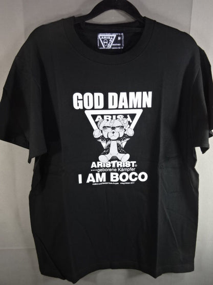 ARISTRIST×ガルパン ボコ ”GOD DAMN” Tシャツ①(ブラック)