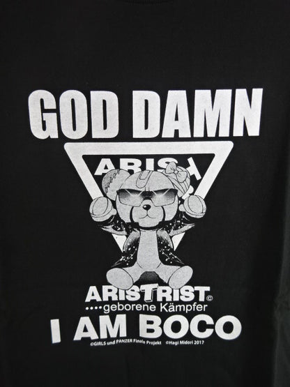 ARISTRIST×ガルパン ボコ ”GOD DAMN” Tシャツ①(ブラック)