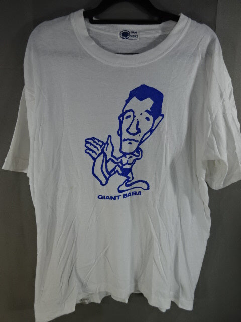 ジャイアント馬場 イラスト Tシャツ①(ホワイト×ブルー)