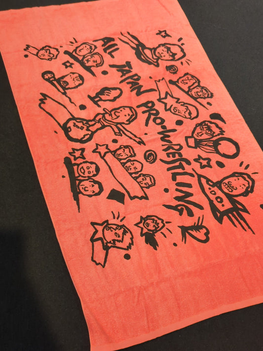 All Japan Pro Wrestling "Japan fighters " Illustration "Bath Towel (Space)"