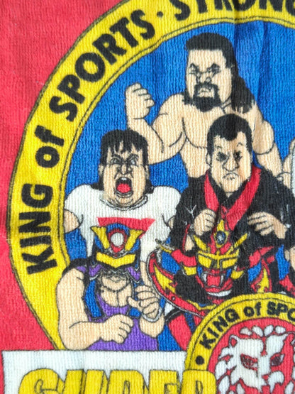 ★当時モノ★ 新日本プロレス「SUPER STARS」選手イラストハンドタオル