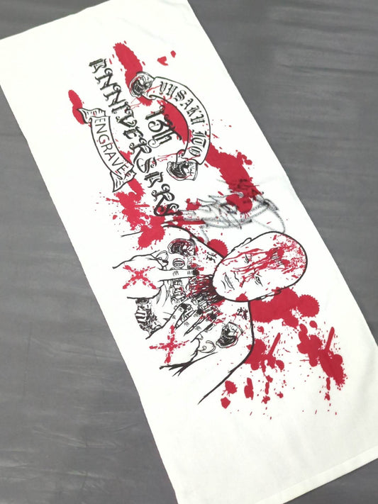 【hand signed autograph】  Yusaku Ito "#最初から血まみれ" Face Towel