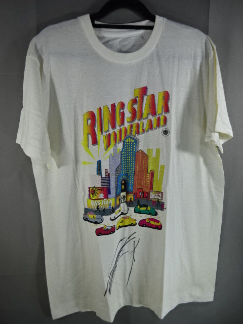 [Manami Toyota  hand signed autograph RING STAR WONDERLAND T-SHIRT (1) (WHITE)