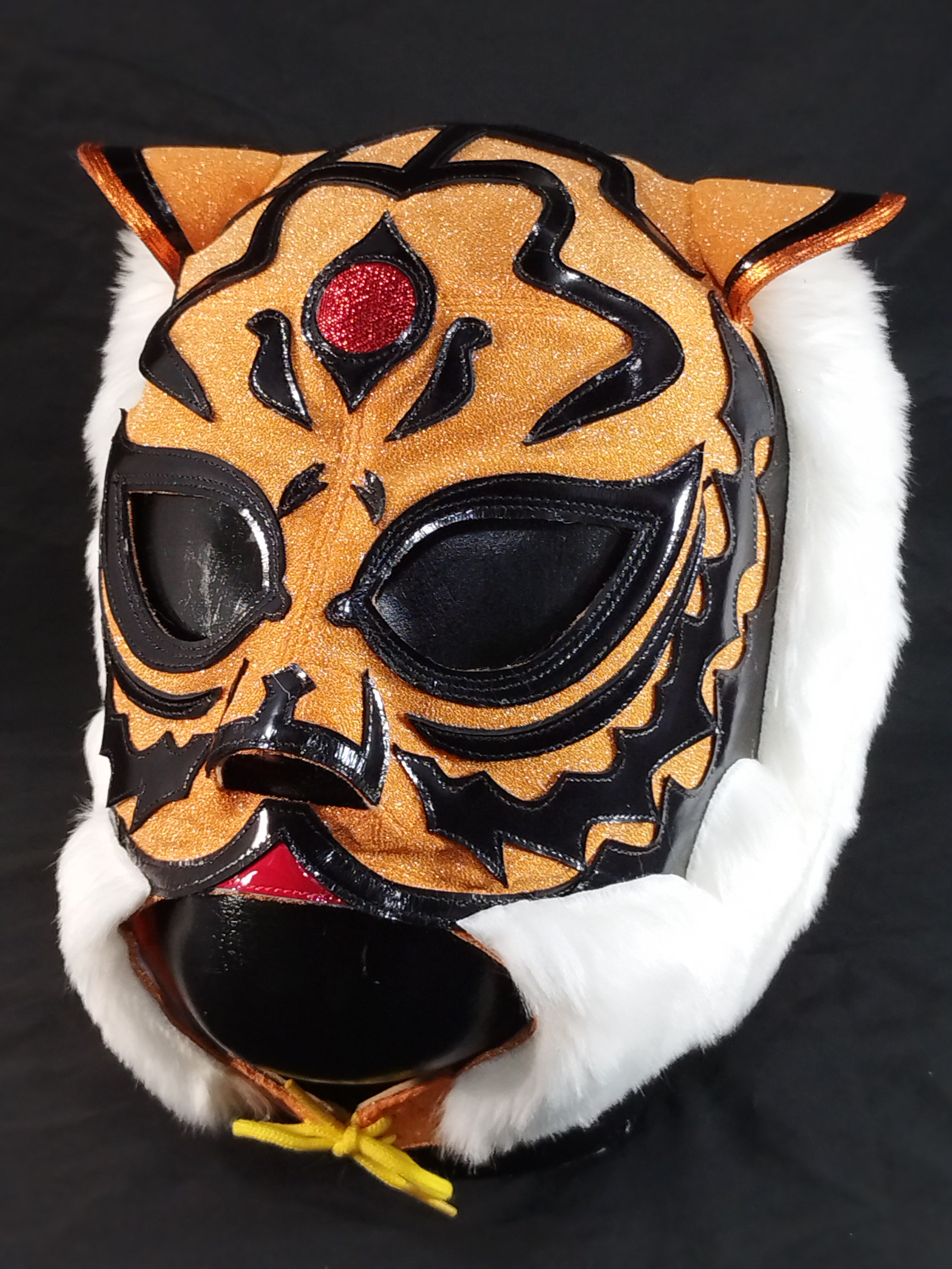 SIMA製)黒ラメ 2代目ブラックタイガーのプロレスマスク 二代目ブラックタイガープロレスマスク