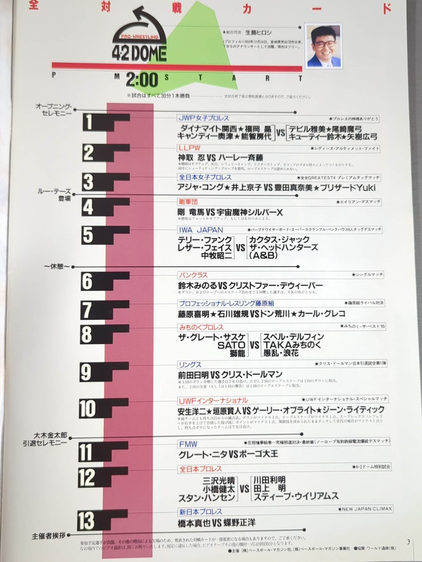 【ターザン山本 直筆サイン入り】★ベーマガ主催オールスター★ 夢の架け橋～憧夢春爛漫～ 戦後50周年記念イベント