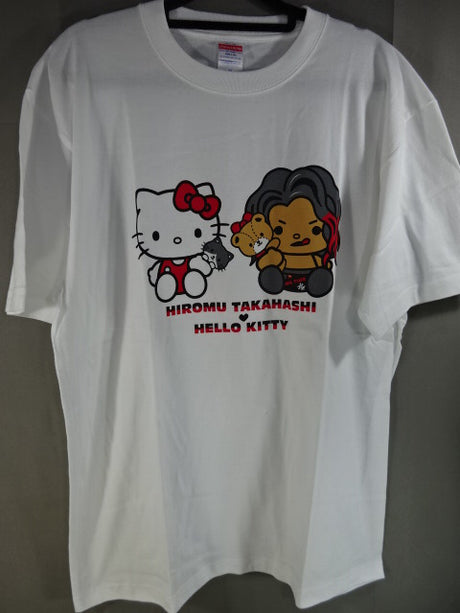 高橋ヒロム×ハローキティ×新日本プロレ コラボ Tシャツ①(ホワイト)
