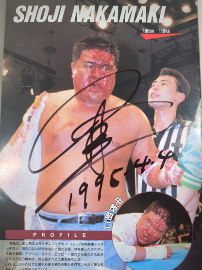 [2 fighters hand signed autograph I.W.A.JAPAN Pro Wrestling  / The Story of Hot Men