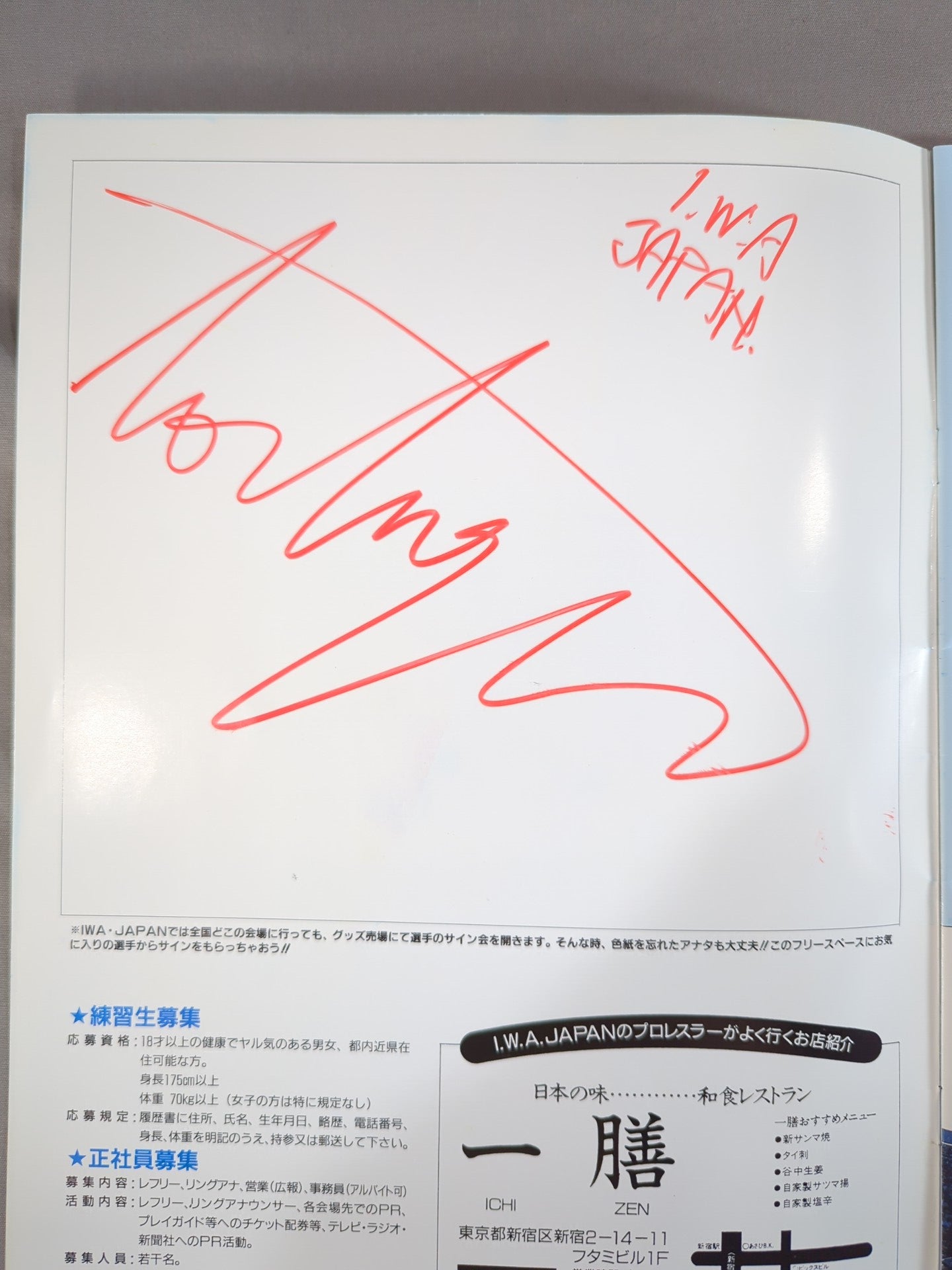 【2選手直筆サイン入り】I.W.A.JAPANプロレス / A HAPPY NEW YEAR!! SPRING HAS COME!!