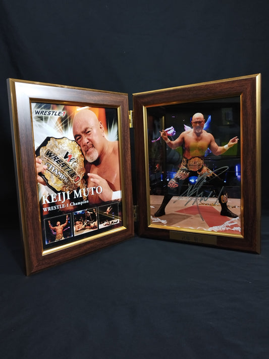 ★W-1 Champion ★ Muto Keiji  hand signed autograph Commemorative Photo Frame