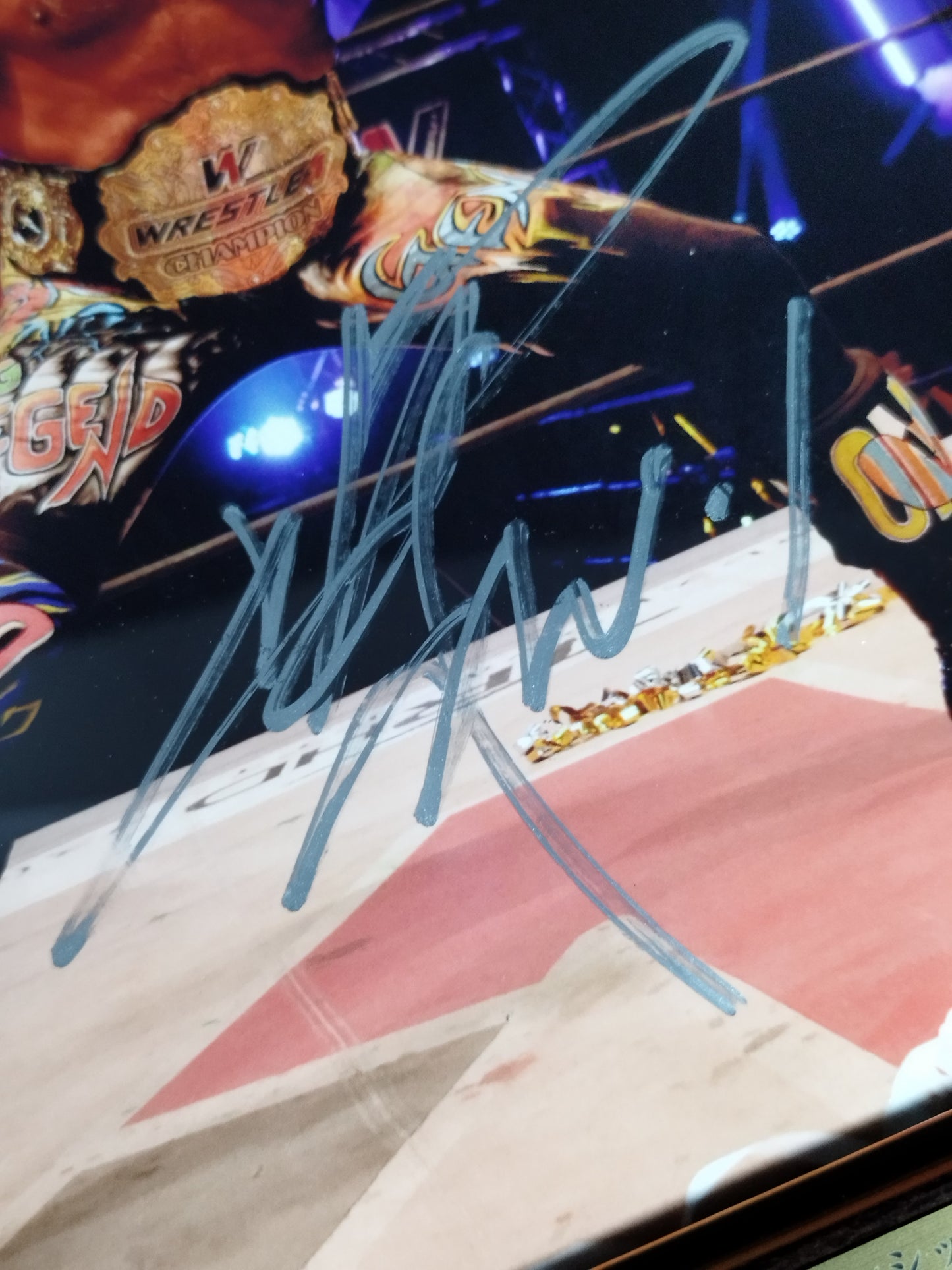 ★W-1 Champion ★ Muto Keiji  hand signed autograph Commemorative Photo Frame