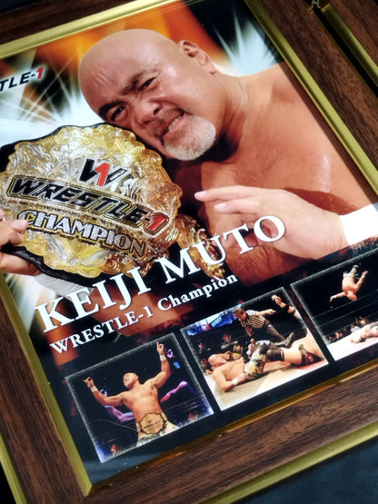 ★W-1 Champion ★ Muto Keiji  hand signed autograph Commemorative Photo Frame
