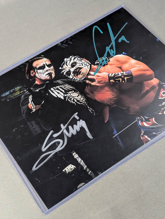 Great  Muta & Sting 2 hand signed autographs  Pro-Photo 