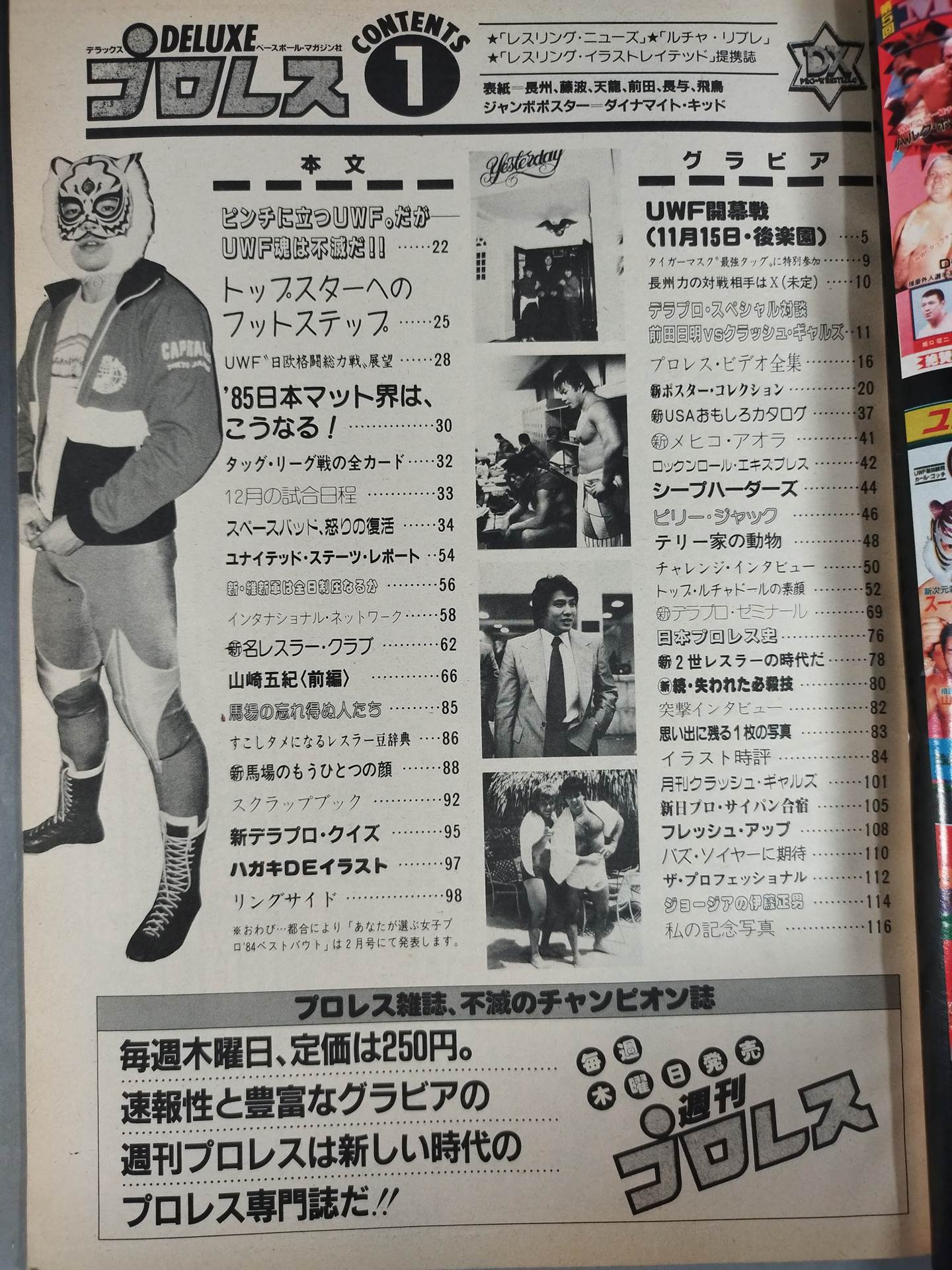 デラックスプロレス　１６冊　付録ポスター（ジャンボポスター14枚）付き デラックスプロレス 1985年1月号 – 闘道館
