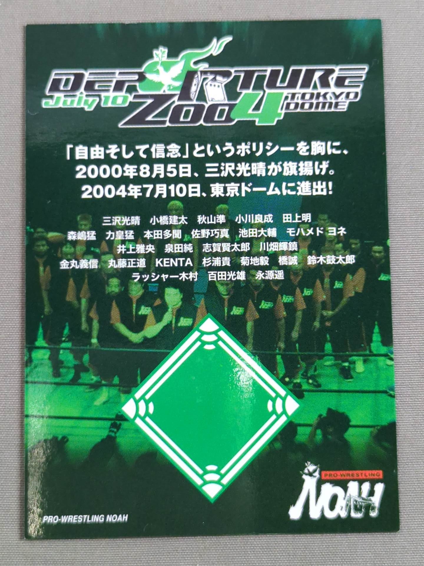 プロレスリング・NOAH 2004.7.10 東京ドーム進出記念 実使用リングキャンバスカード