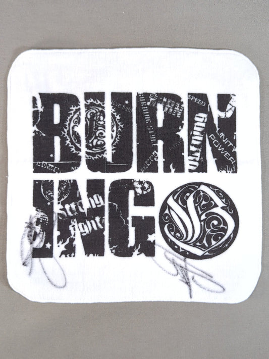 【秋山準＆金丸義信 直筆Wサイン入り】BURNING ハンドタオル
