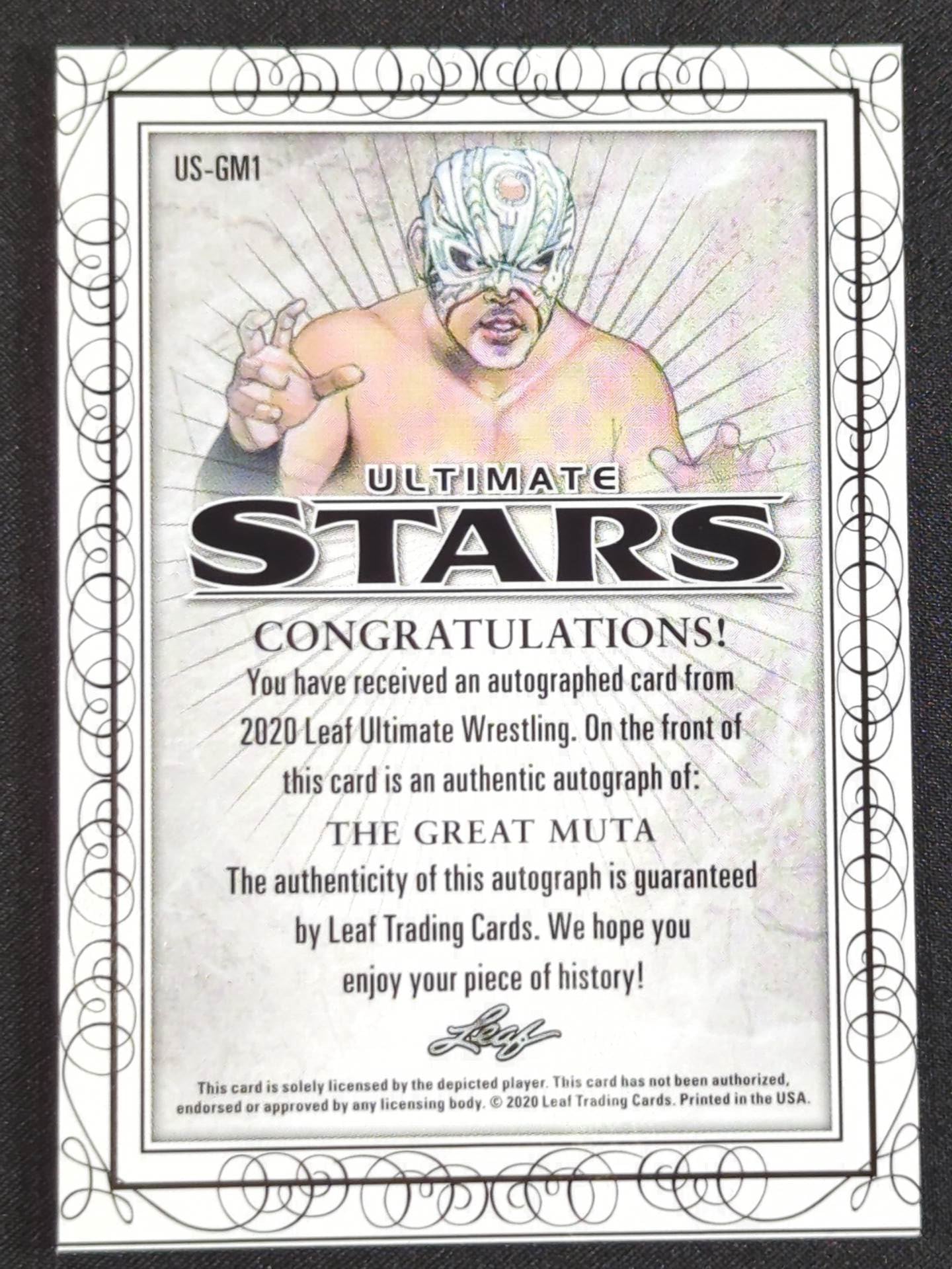 ★2020 Leaf Ultimate Wrestling★ Great Muta Official autographed card 