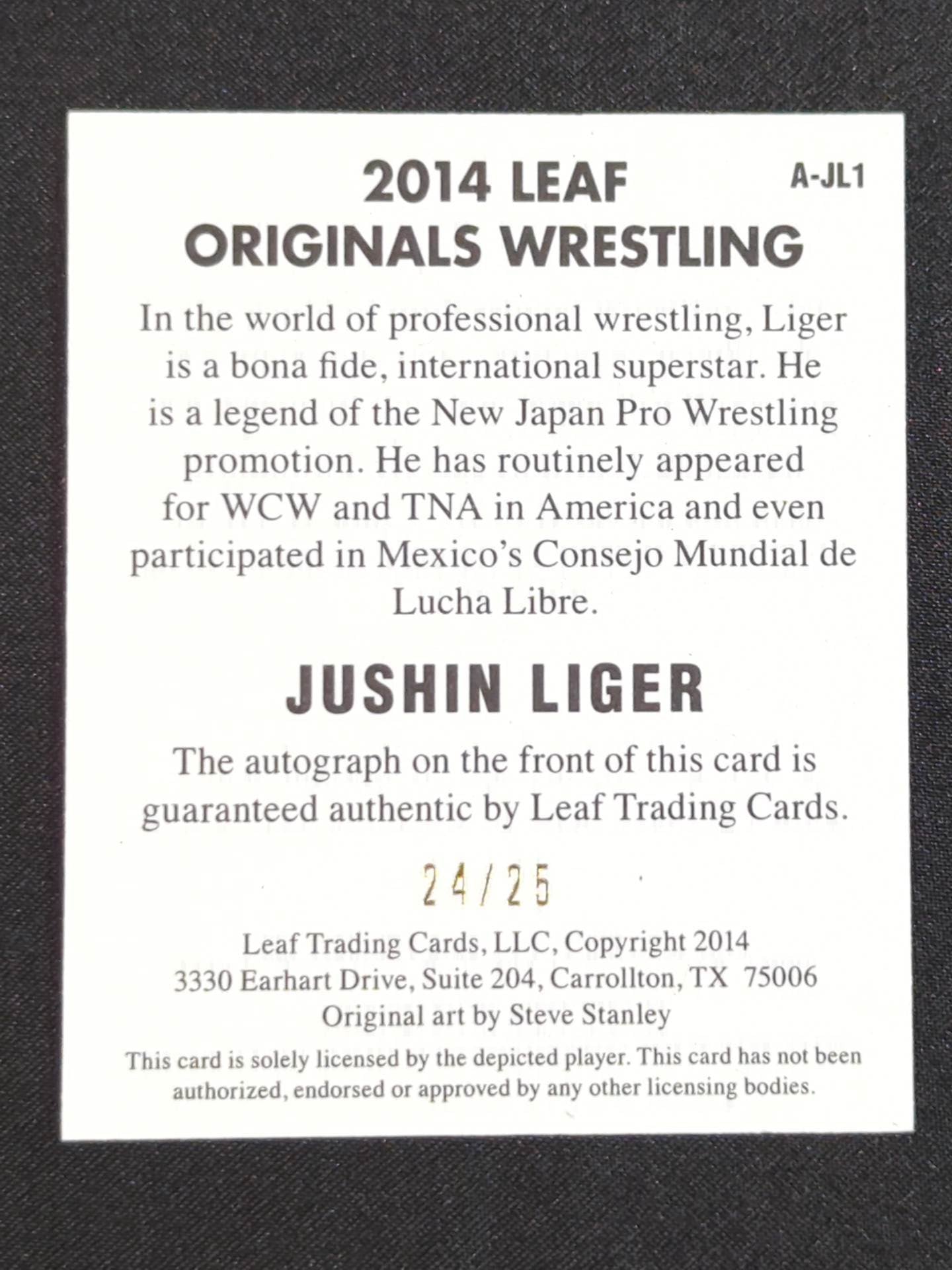 ★2014 LEAF ORIGINALS Wrestling ★ Jushin Thunder Liger  Official Autographed Card