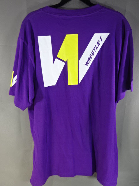 【武藤敬司 直筆サイン入り】WRESTLE-1 Tシャツ①(パープル)