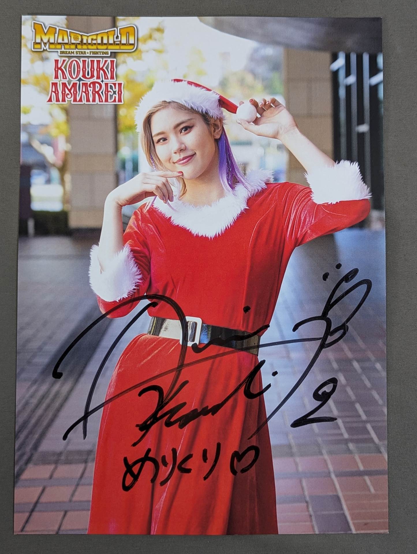天麗皇希 マリーゴールド 直筆サイン入り 手形色紙 会場限定 人気‼️女子プロレス マリーゴールド 公式ファンブック 天麗皇希