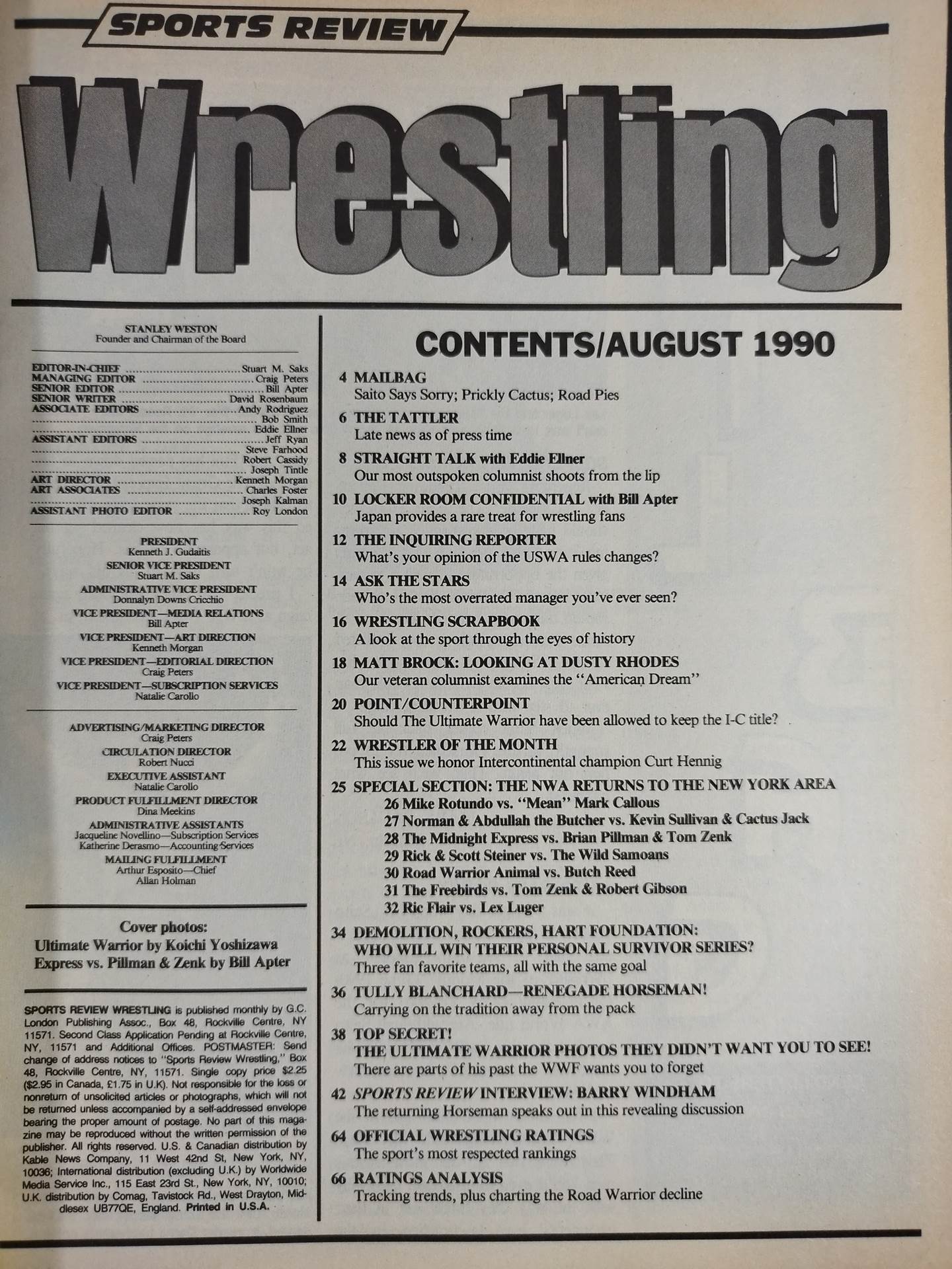 SPORTS REVIEW Wrestling 1990年8月号