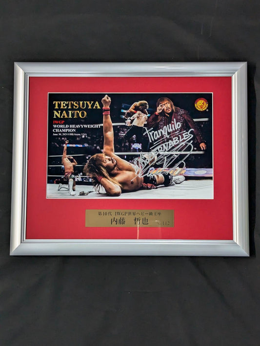 ★Forbidden Door★ Tetsuya Naito 10th IWGP World Heavyweight Title hand signed autograph photo frame