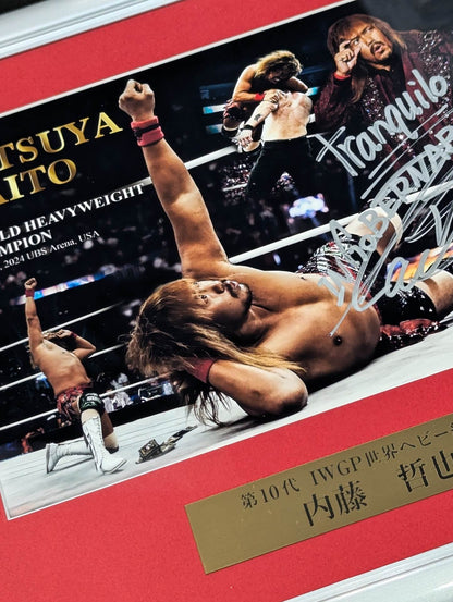★Forbidden Door★ Tetsuya Naito 10th IWGP World Heavyweight Title hand signed autograph photo frame