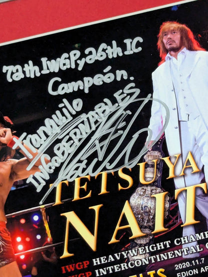 ★ Double Champion ★ Tetsuya Naito IWGP & Intercontinental Title hand signed autograph photo frame