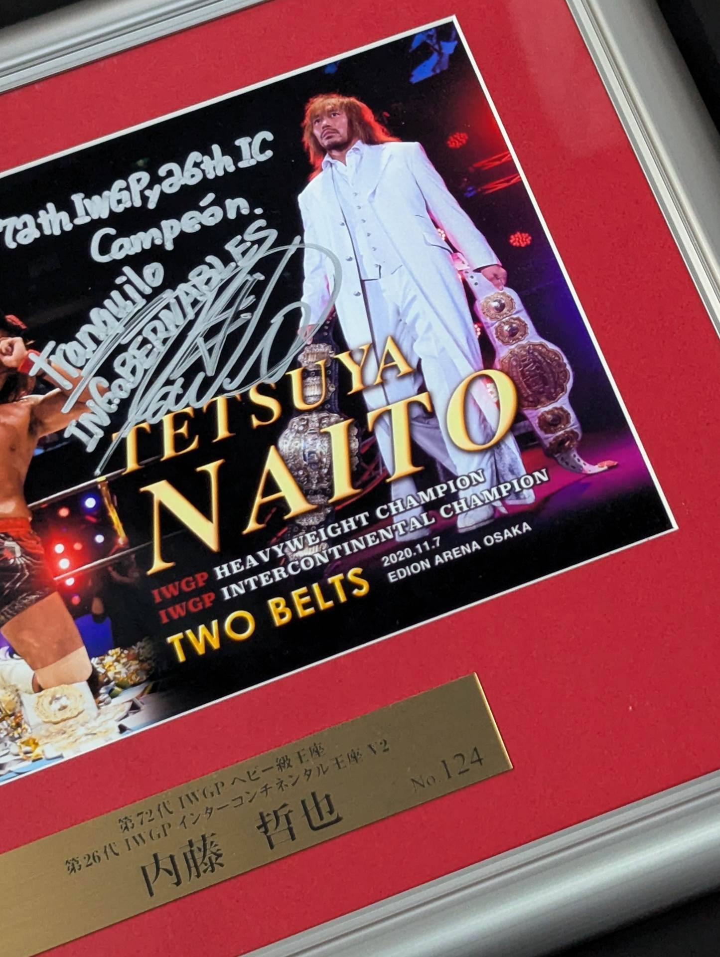 ☆二冠王者☆ 内藤哲也 IWGP＆インターコンチネンタル王座 直筆