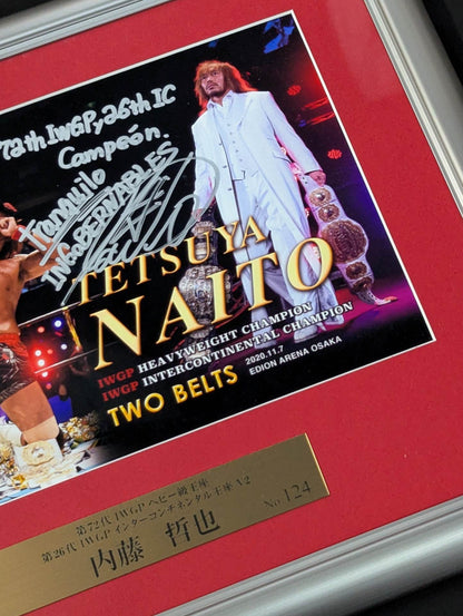 ★ Double Champion ★ Tetsuya Naito IWGP & Intercontinental Title hand signed autograph photo frame
