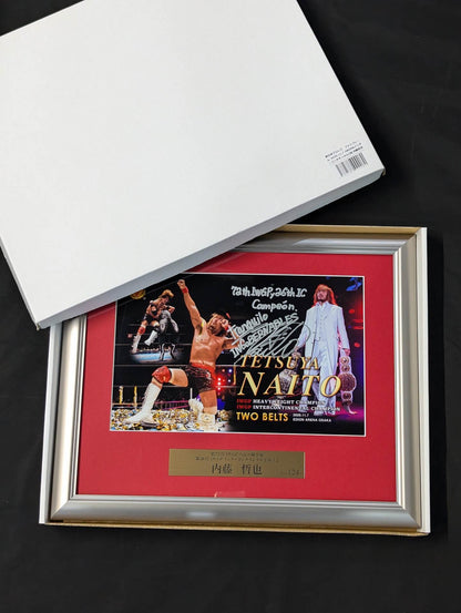 ★ Double Champion ★ Tetsuya Naito IWGP & Intercontinental Title hand signed autograph photo frame