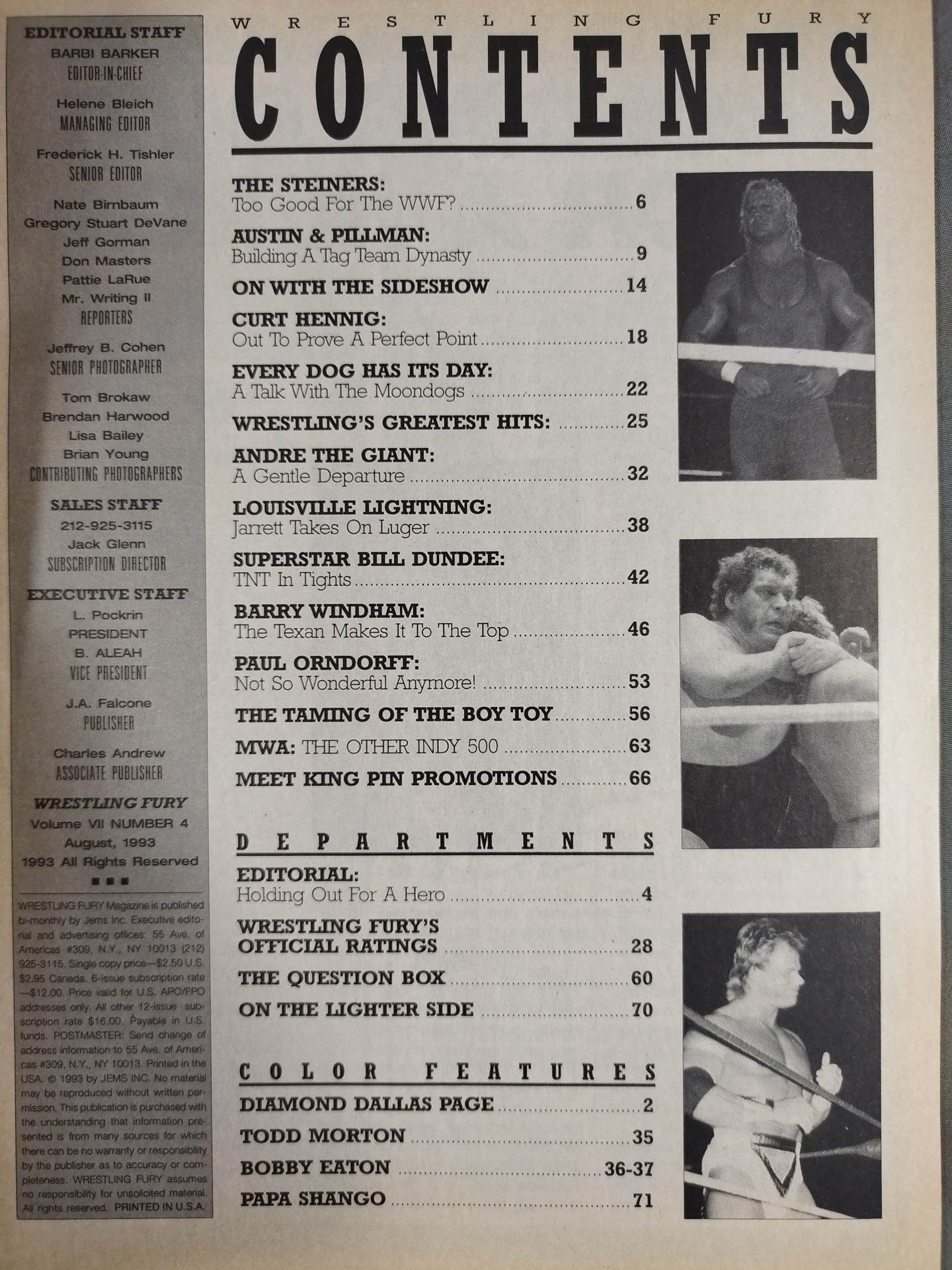WRESTLING FURY 1993年8月号