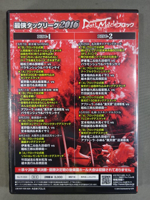 最侠タッグリーグ2016 ★DeathMatchブロック★