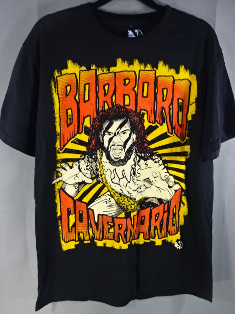 【hand signed autograph】  Barbaro Cavernario Illustration T-shirt (1) (Black)
