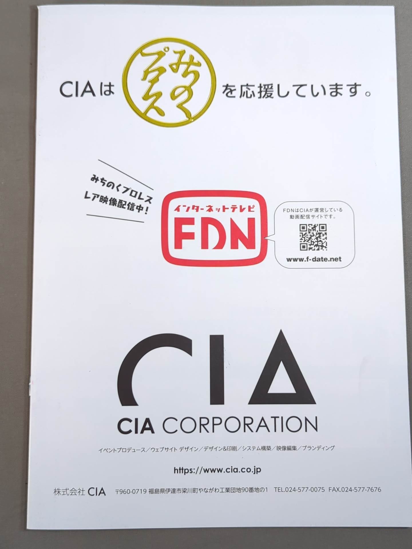 Michinoku Pro Wrestling  Official Brochure Vol.173