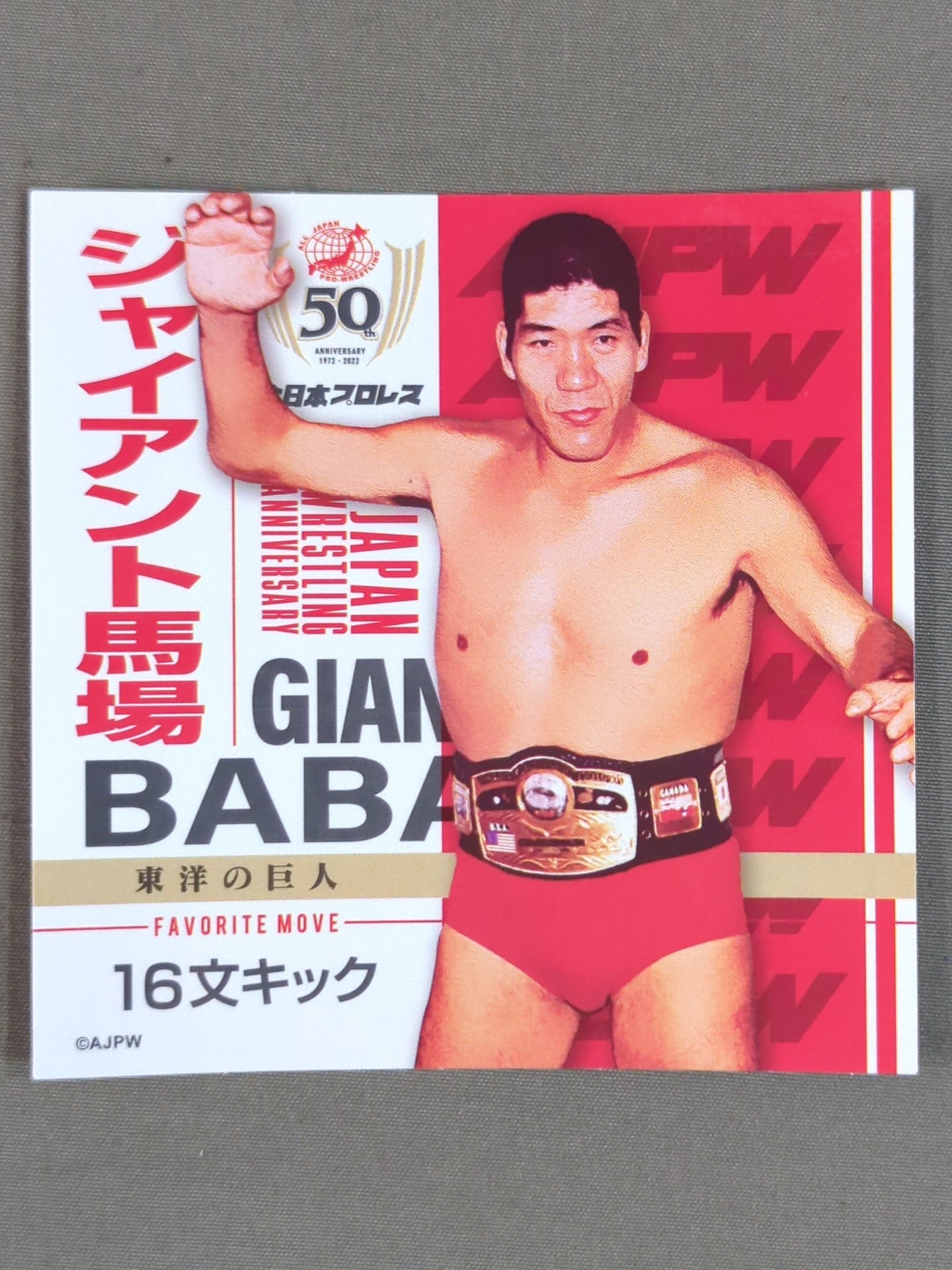 ジャイアント馬場 全日本プロレス50周年 クリアファイル＆ステッカー