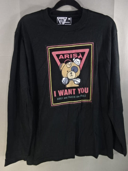 ARISTRIST×ガルパン ボコ ”I WANT YOU” ロングスリーブTシャツ①(ブラック)