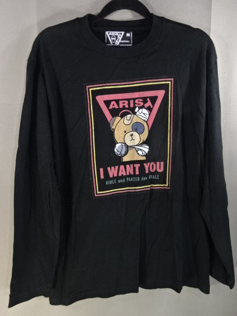 ARISTRIST×ガルパン ボコ ”I WANT YOU” ロングスリーブTシャツ①(ブラック)
