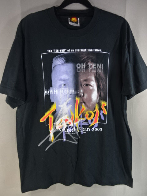 【天山広吉 直筆サイン入り】天山広吉＆小島聡 NAH KOJI...OH TEN!(WRESTLING WORLD 2003) ピクチャー Tシャツ