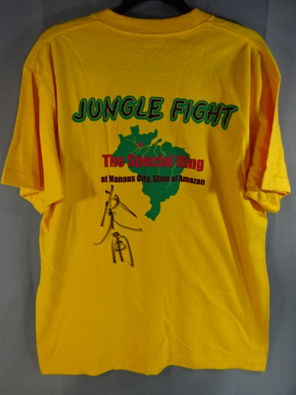 【藤波辰爾 直筆サイン入り】アントニオ猪木 JUNGLE FIGHT Tシャツ