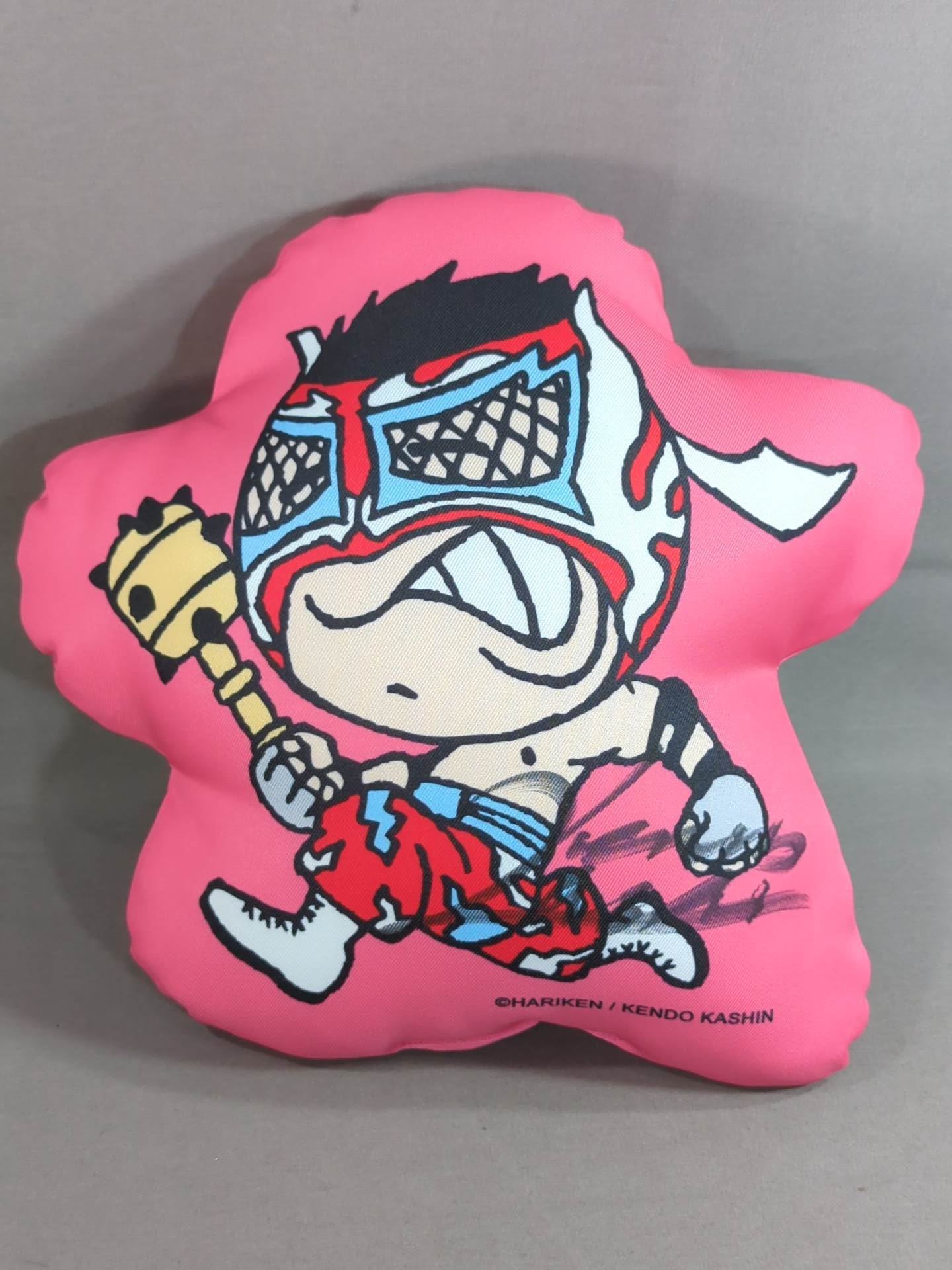 【hand signed autograph】  Kendo Kashin Character Die-cut Cushion