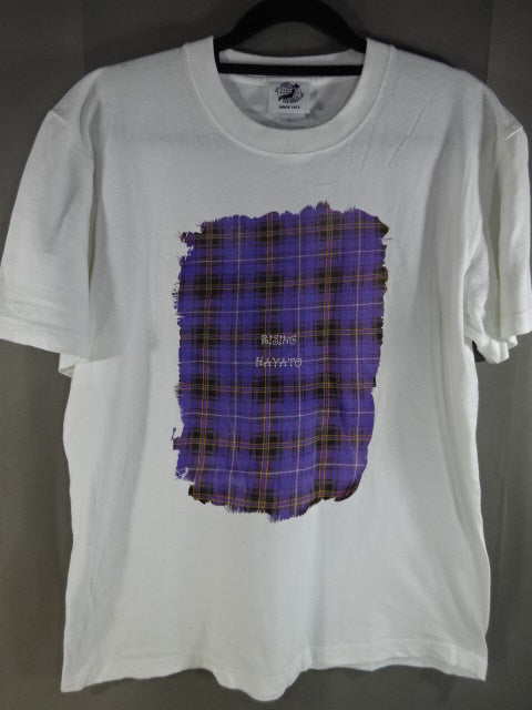 【直筆サイン入り】ライジングHAYATO Checked Tシャツ①(ホワイト)