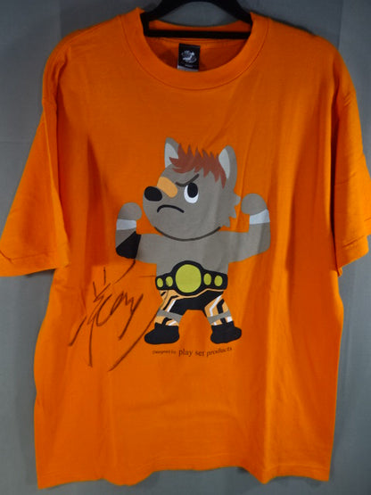 【直筆サイン入り】小島聡 小島ドッグ Tシャツ①(オレンジ)